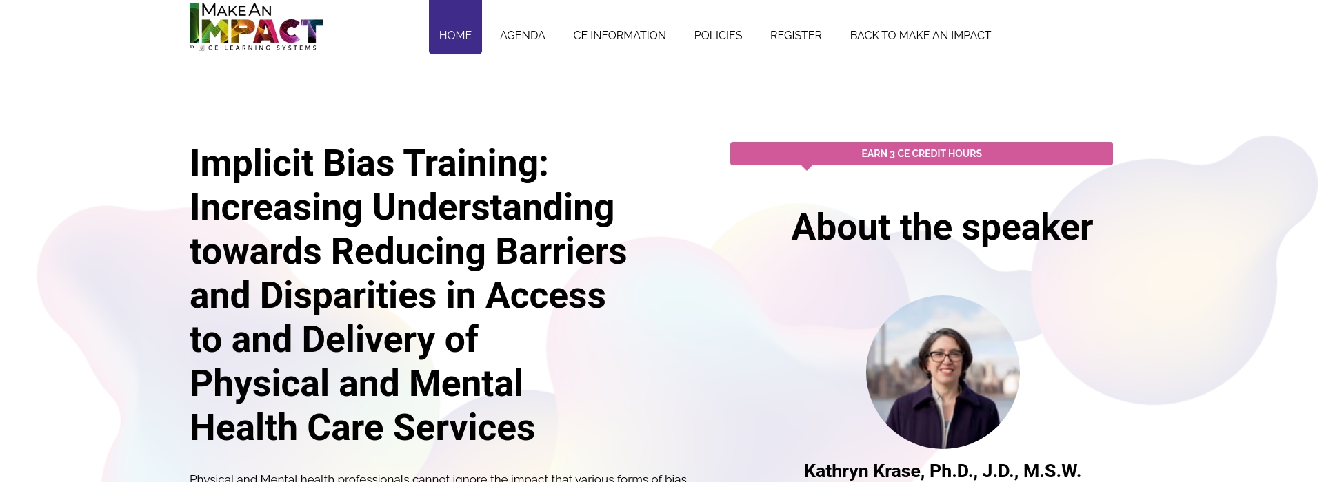 Implicit Bias Training: Increasing Understanding towards Reducing ...